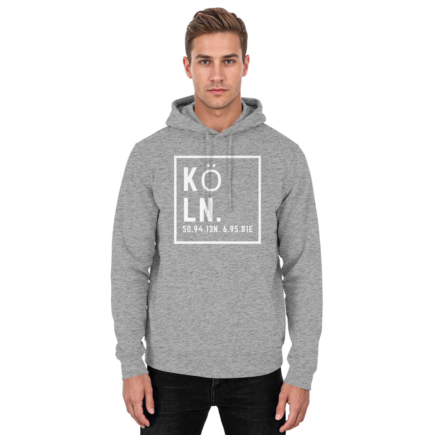 Köln Koordinaten (großer Druck auf der Brust) - Basic Unisex Hoodie