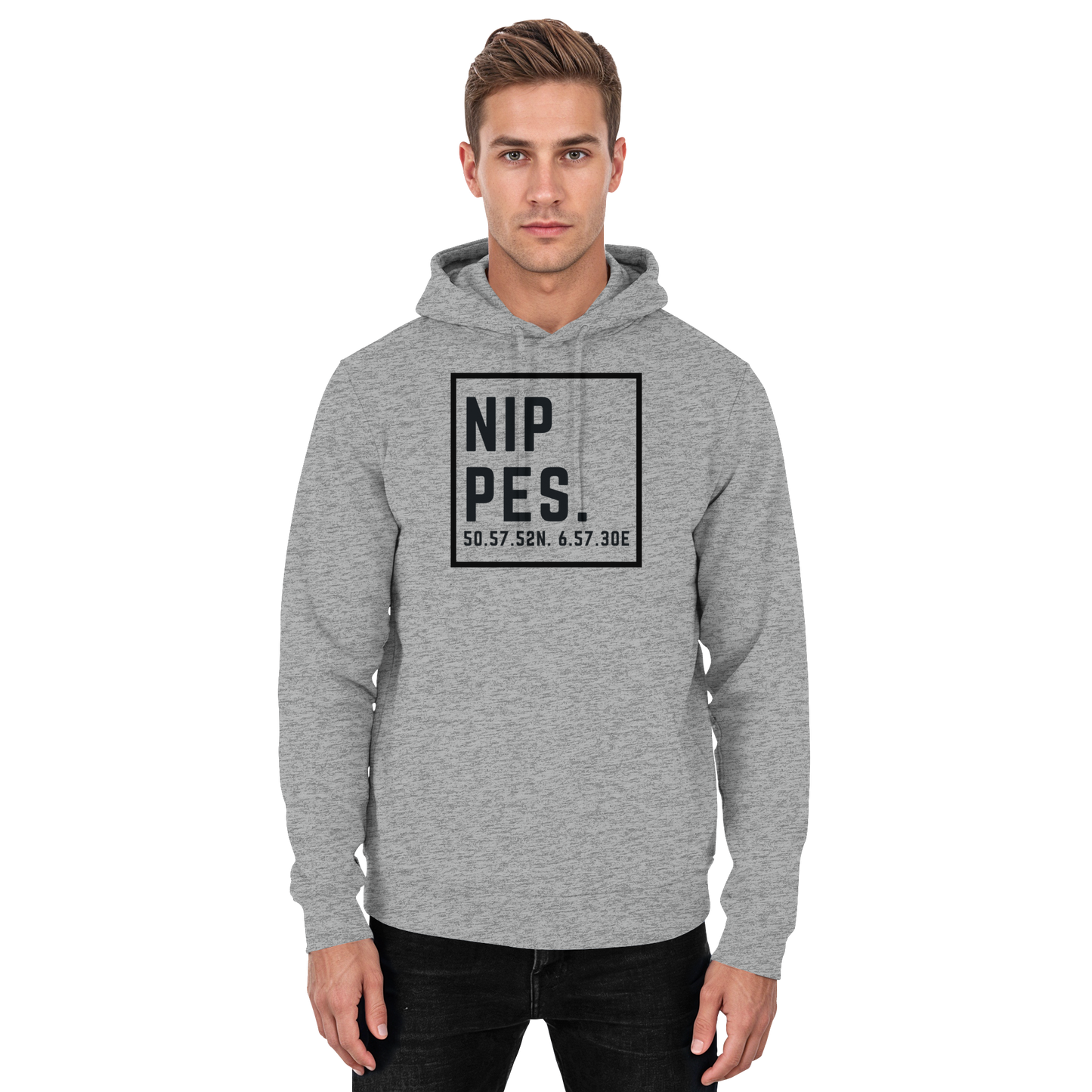 Nippes Koordinaten (großer Druck auf der Brust) - Basic Unisex Hoodie