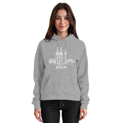 Köln Skyline (großer Druck auf der Brust) - Basic Unisex Hoodie