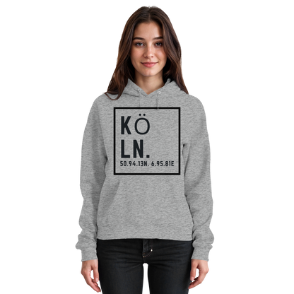 Köln Koordinaten (großer Druck auf der Brust) - Basic Unisex Hoodie