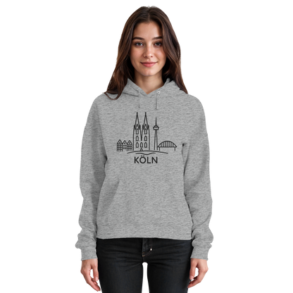 Köln Skyline (großer Druck auf der Brust) - Basic Unisex Hoodie