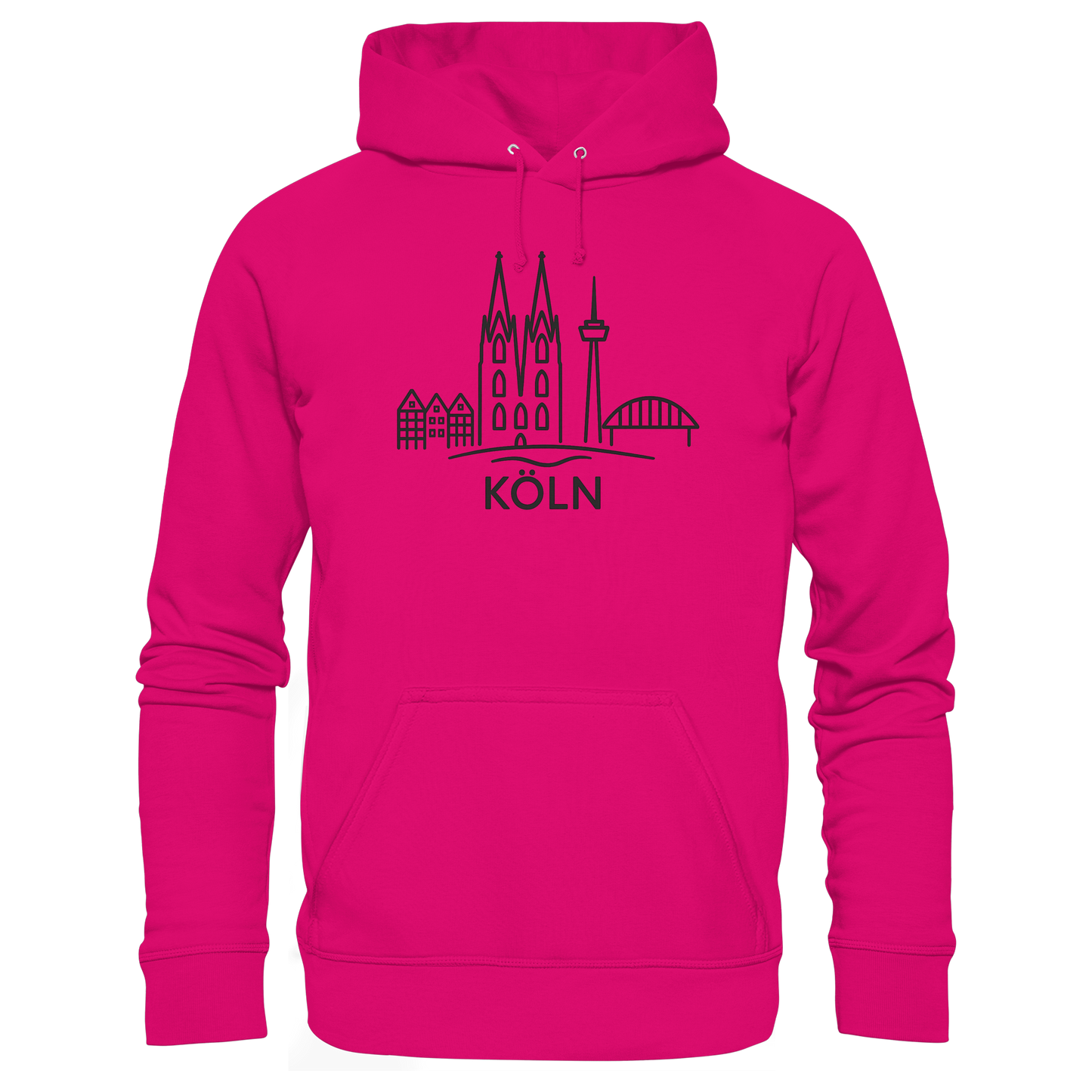Köln Skyline (großer Druck auf der Brust) - Basic Unisex Hoodie