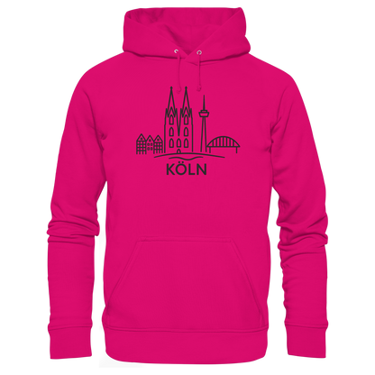Köln Skyline (großer Druck auf der Brust) - Basic Unisex Hoodie
