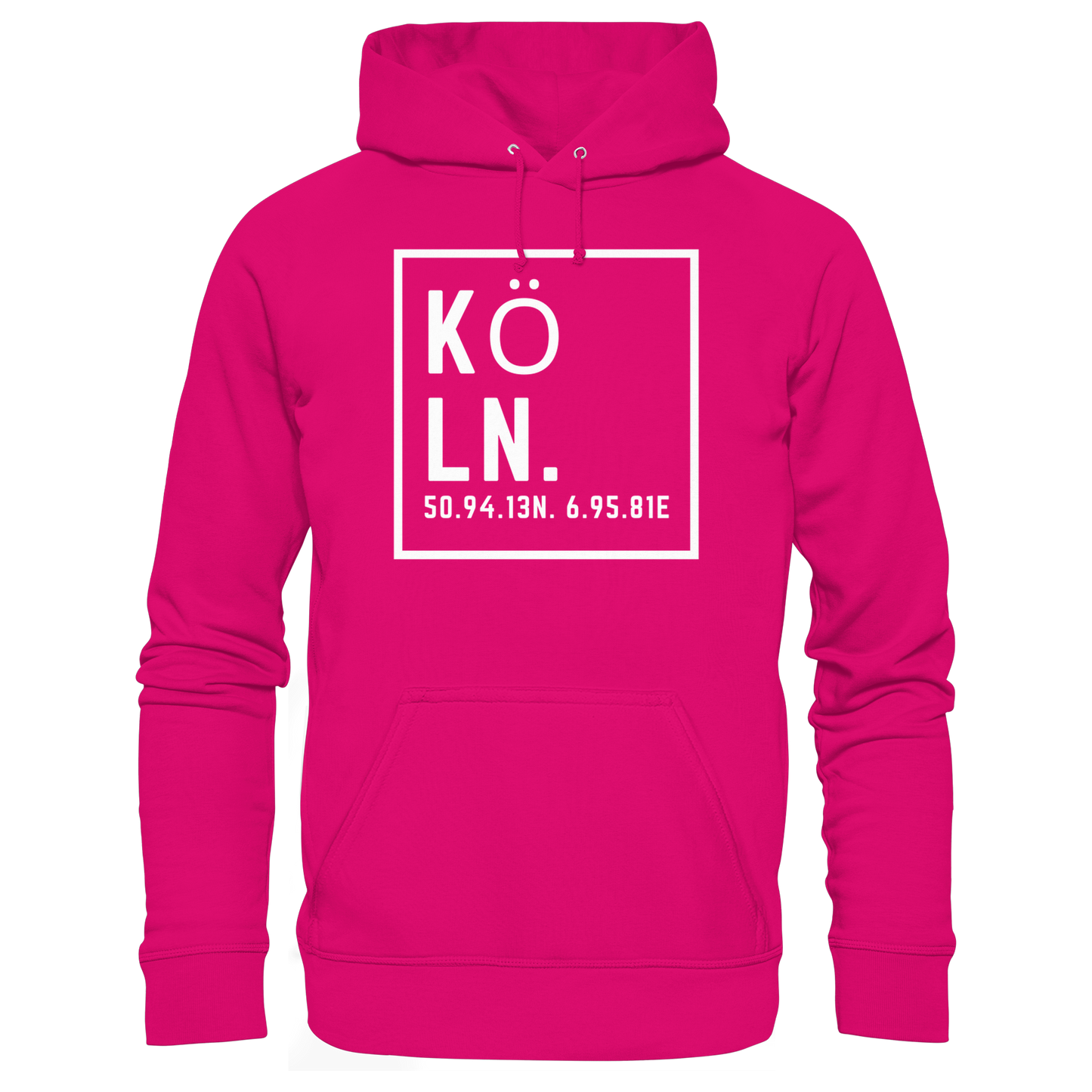 Köln Koordinaten (großer Druck auf der Brust) - Basic Unisex Hoodie