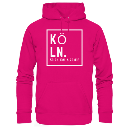 Köln Koordinaten (großer Druck auf der Brust) - Basic Unisex Hoodie