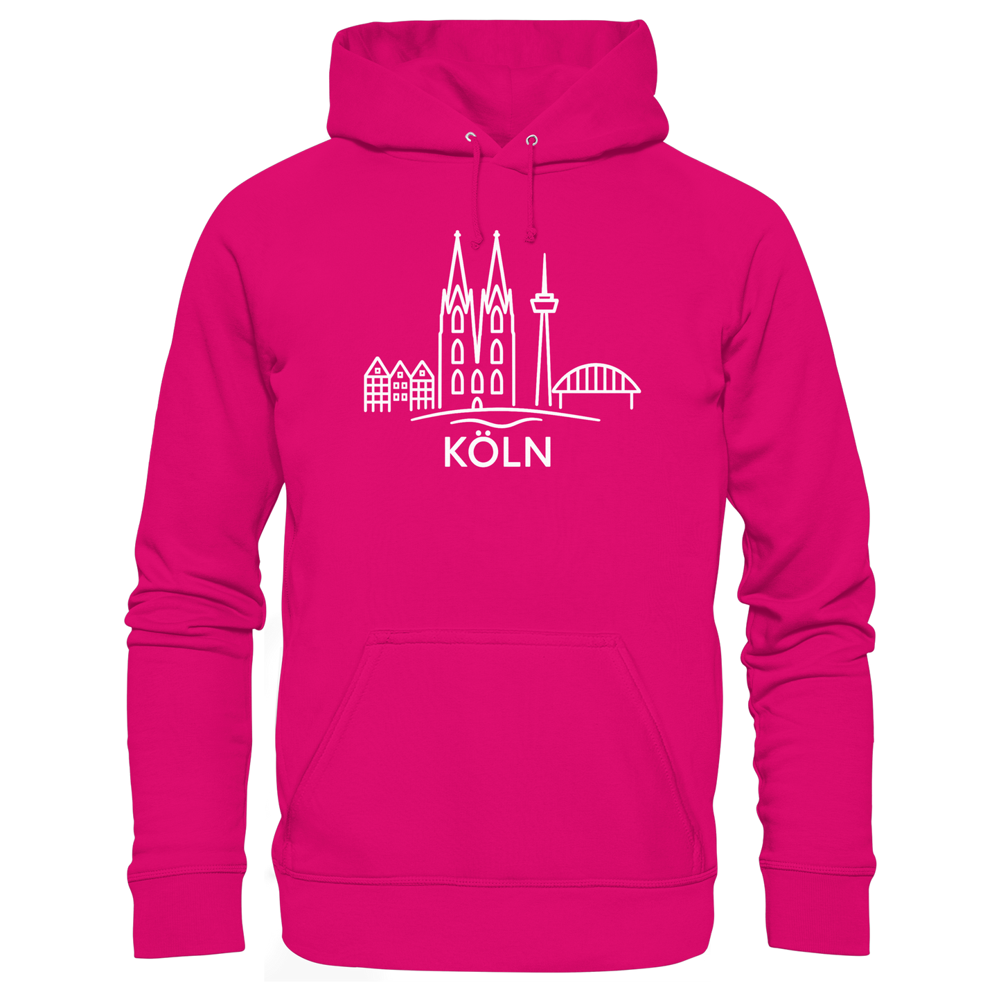 Köln Skyline (großer Druck auf der Brust) - Basic Unisex Hoodie