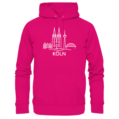 Köln Skyline (großer Druck auf der Brust) - Basic Unisex Hoodie