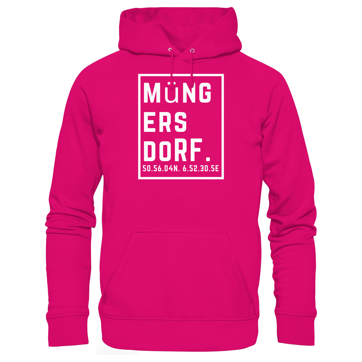 Müngersdorf Koordinaten (großer Druck auf der Brust) - Basic Unisex Hoodie