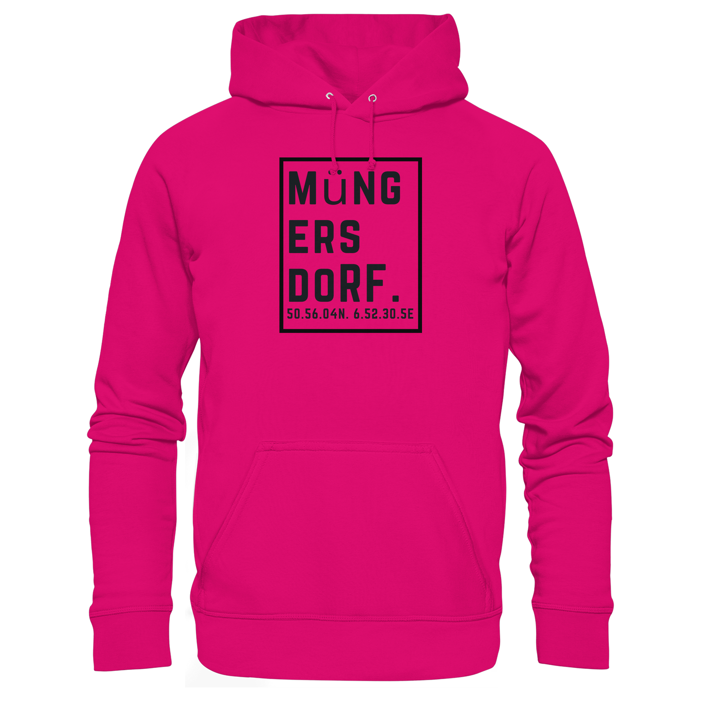 Müngersdorf Koordinaten (großer Druck auf der Brust) - Basic Unisex Hoodie