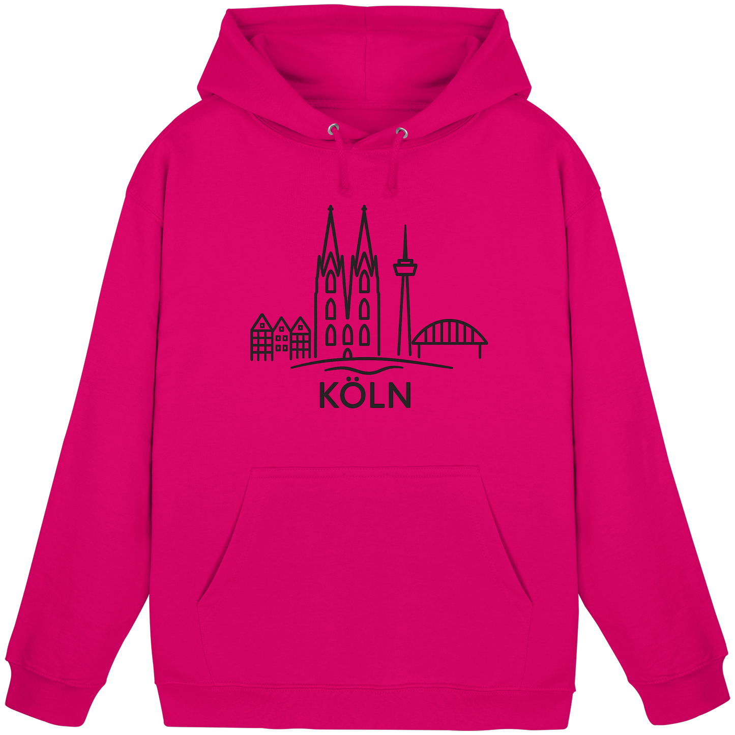 Köln Skyline (großer Druck auf der Brust) - Basic Unisex Hoodie