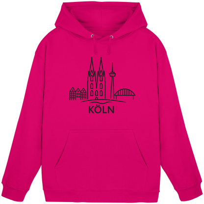 Köln Skyline (großer Druck auf der Brust) - Basic Unisex Hoodie