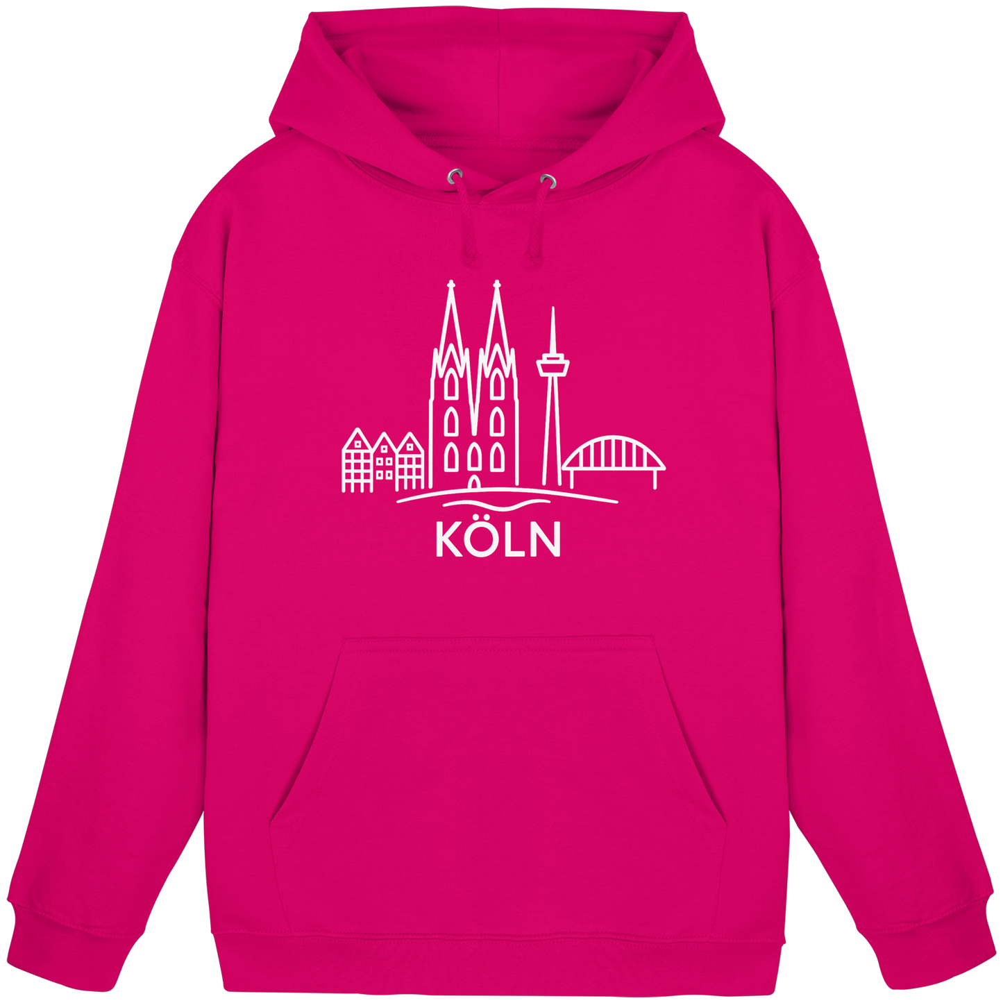 Köln Skyline (großer Druck auf der Brust) - Basic Unisex Hoodie