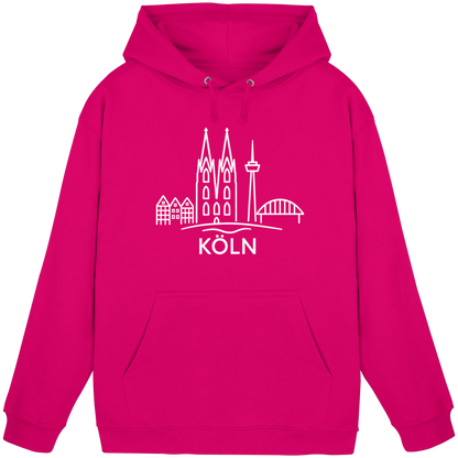 Köln Skyline (großer Druck auf der Brust) - Basic Unisex Hoodie