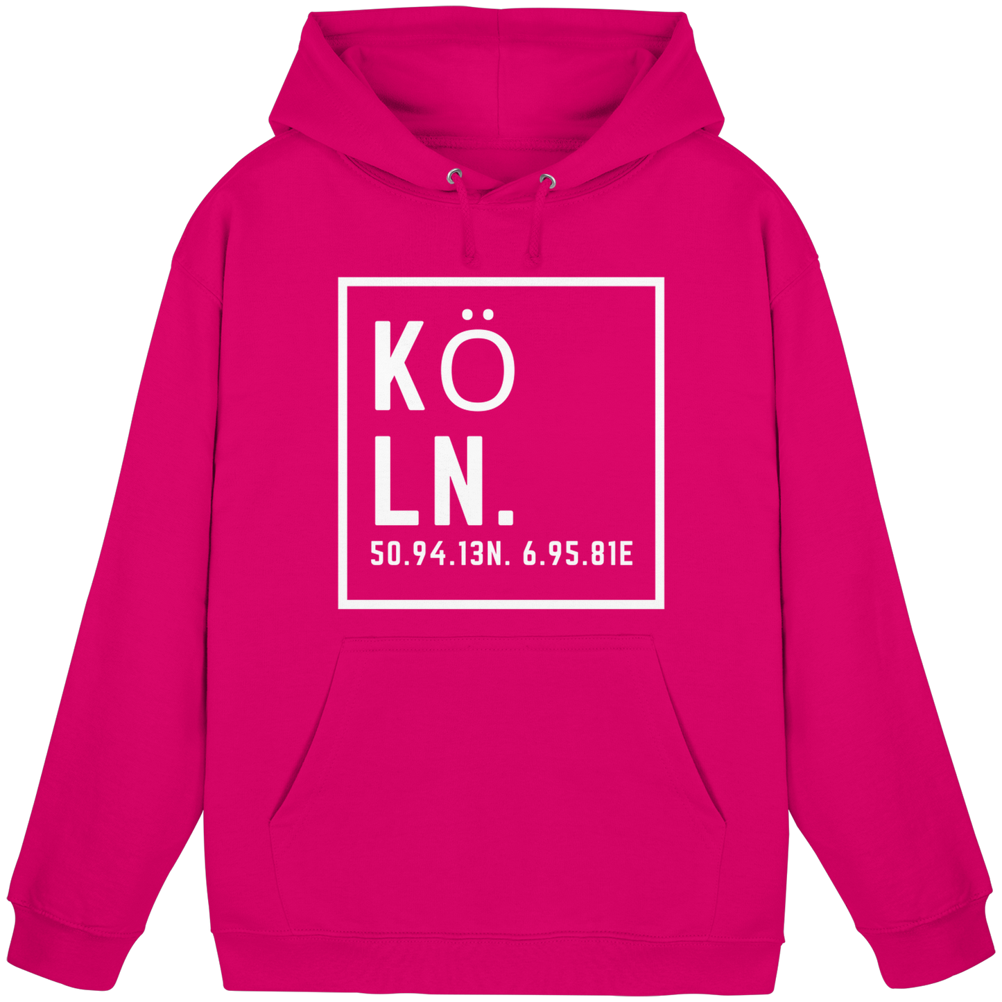 Köln Koordinaten (großer Druck auf der Brust) - Basic Unisex Hoodie