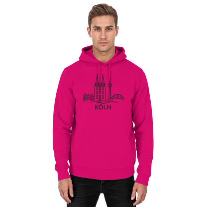 Köln Skyline (großer Druck auf der Brust) - Basic Unisex Hoodie