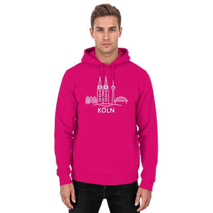Köln Skyline (großer Druck auf der Brust) - Basic Unisex Hoodie