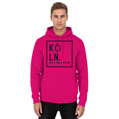 Köln Koordinaten (großer Druck auf der Brust) - Basic Unisex Hoodie