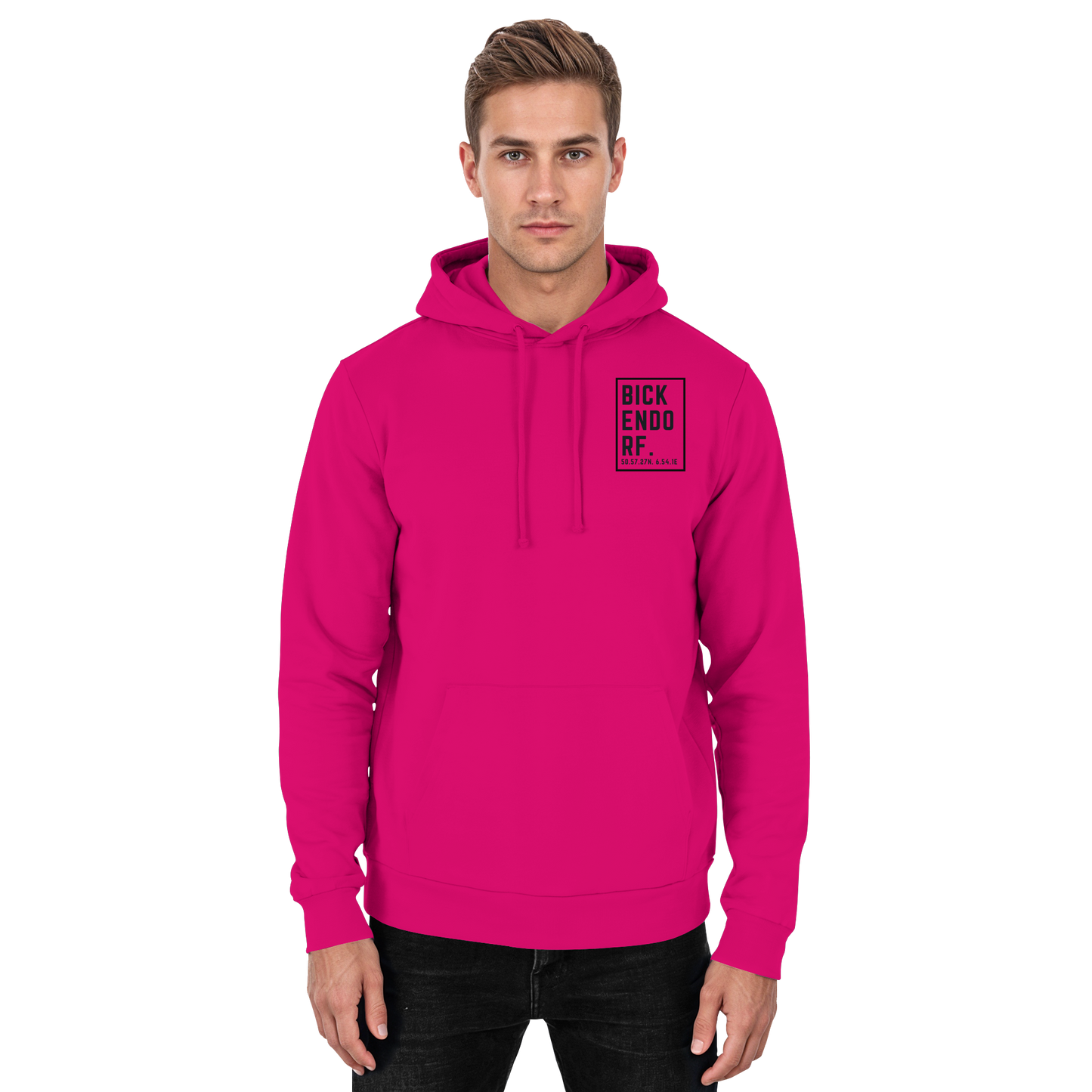 Bickendorf Koordinaten (kleiner Druck auf der Brust) - Basic Unisex Hoodie