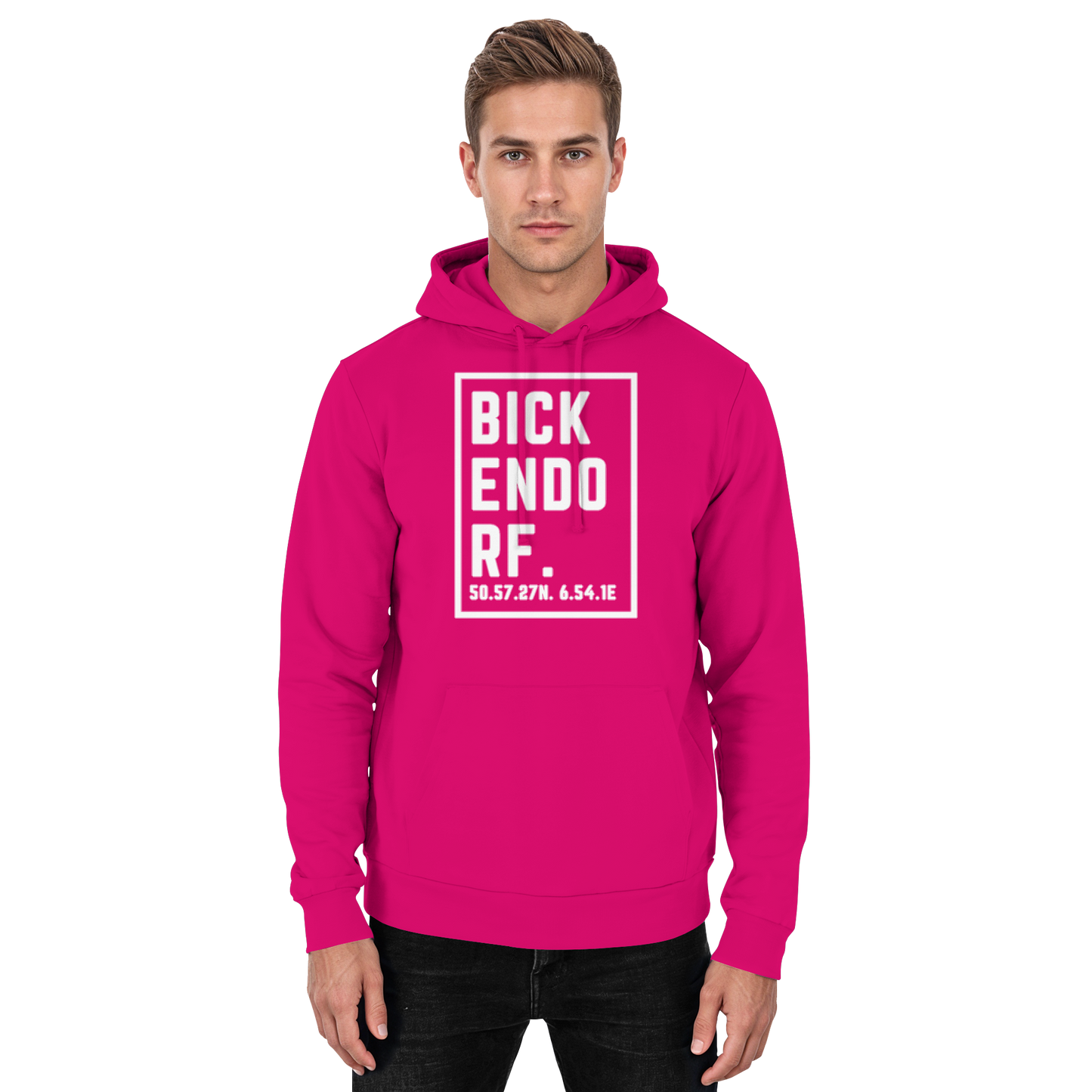 Bickendorf Koordinaten (großer Druck auf der Brust) - Basic Unisex Hoodie