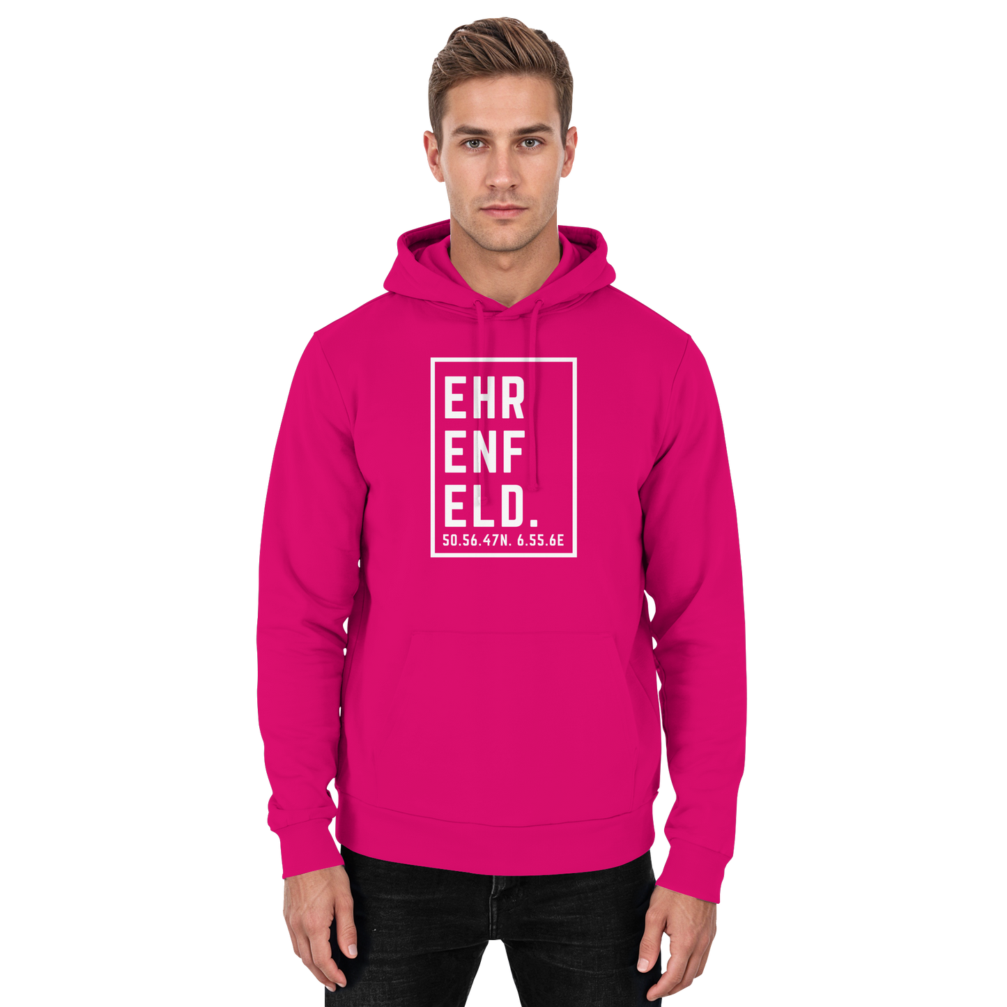 Ehrenfeld Koordinaten (großer Druck auf der Brust) - Basic Unisex Hoodie