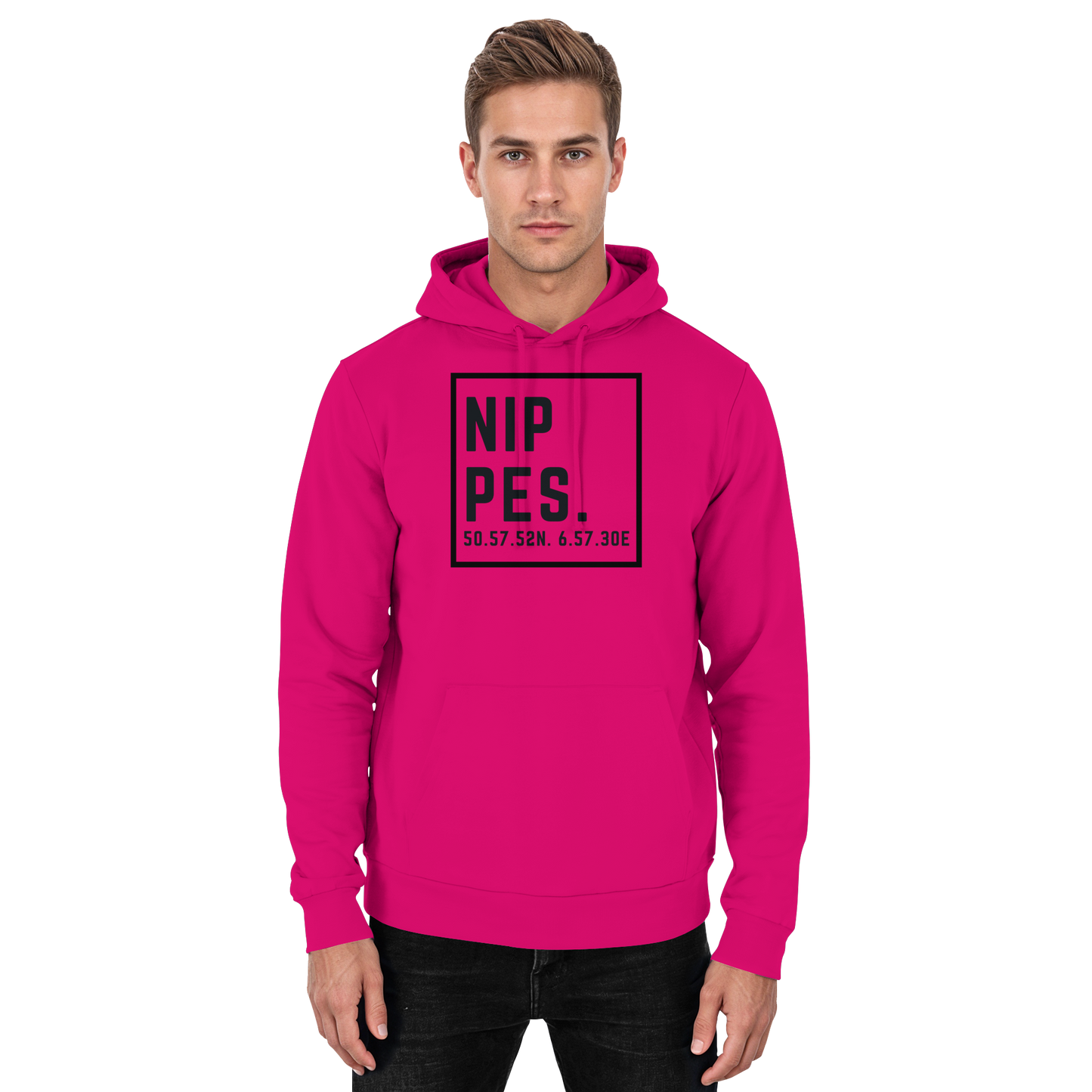 Nippes Koordinaten (großer Druck auf der Brust) - Basic Unisex Hoodie