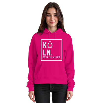 Köln Koordinaten (großer Druck auf der Brust) - Basic Unisex Hoodie