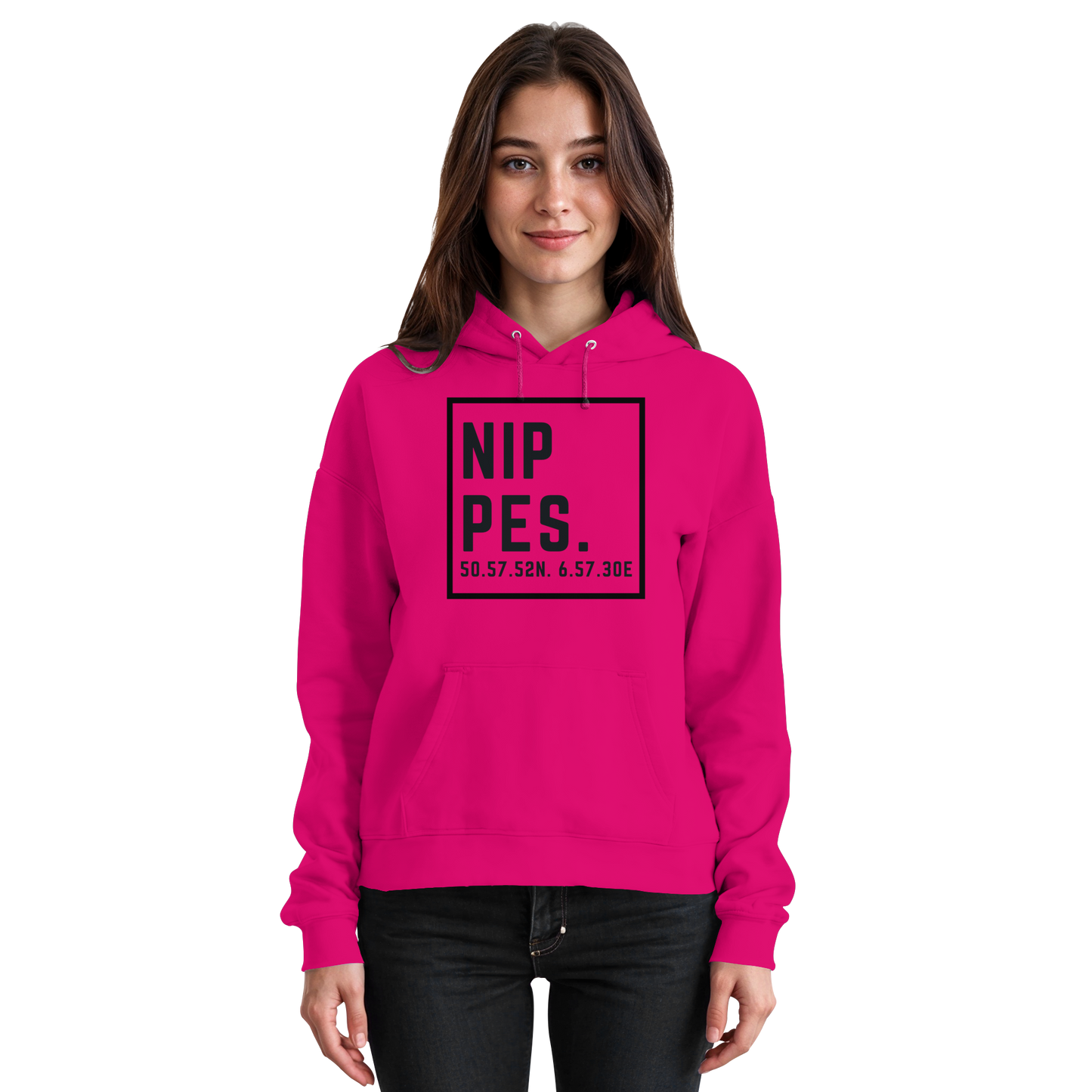 Nippes Koordinaten (großer Druck auf der Brust) - Basic Unisex Hoodie