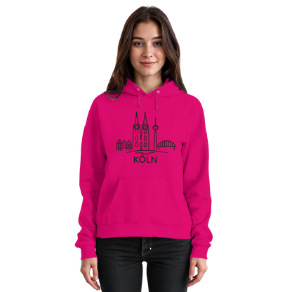Köln Skyline (großer Druck auf der Brust) - Basic Unisex Hoodie