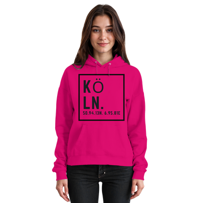 Köln Koordinaten (großer Druck auf der Brust) - Basic Unisex Hoodie