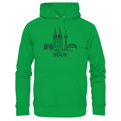 Köln Skyline (großer Druck auf der Brust) - Basic Unisex Hoodie