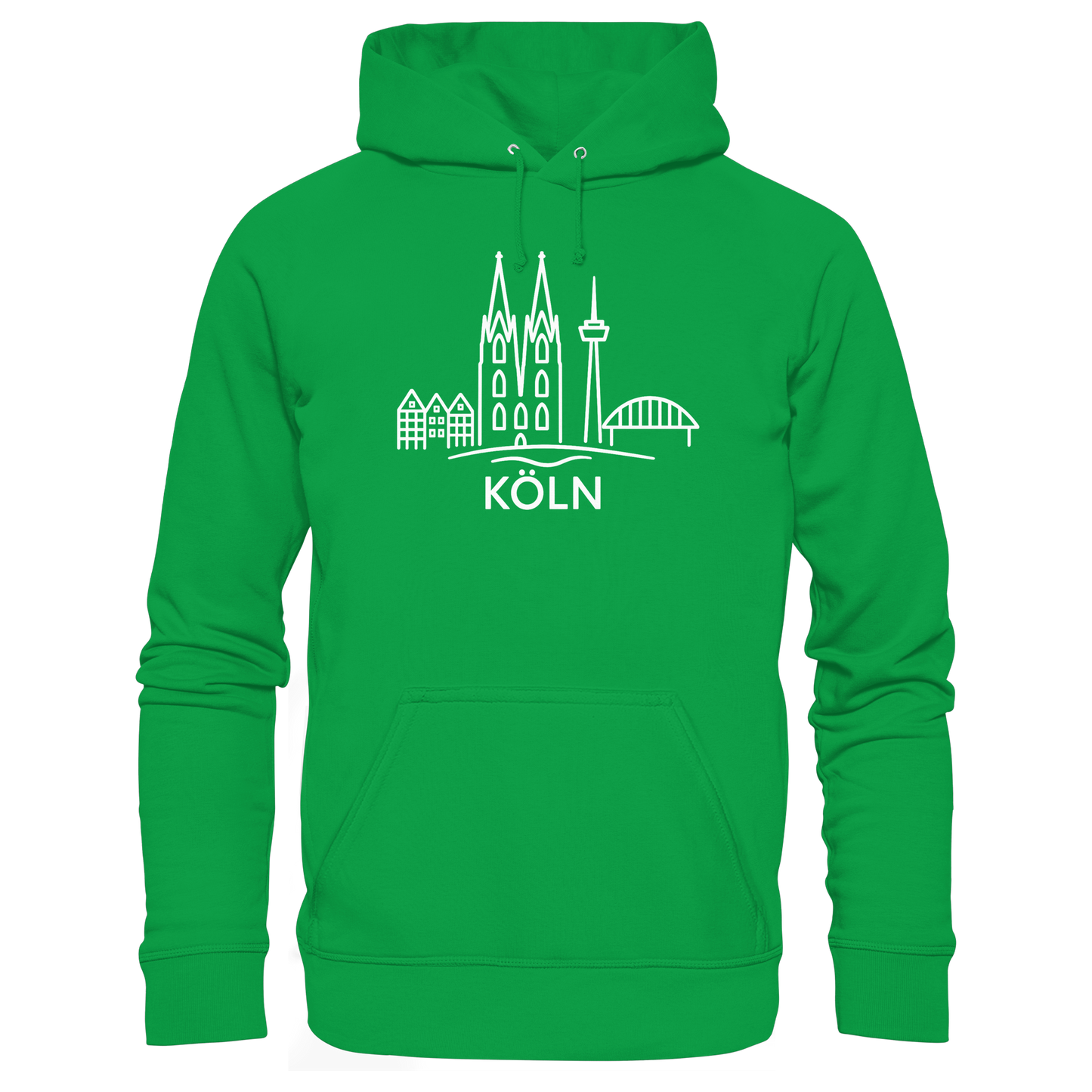 Köln Skyline (großer Druck auf der Brust) - Basic Unisex Hoodie