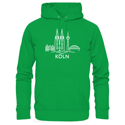 Köln Skyline (großer Druck auf der Brust) - Basic Unisex Hoodie