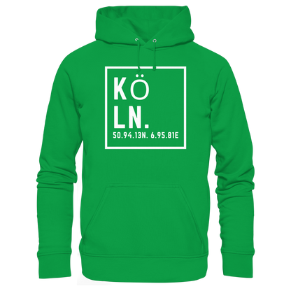 Köln Koordinaten (großer Druck auf der Brust) - Basic Unisex Hoodie