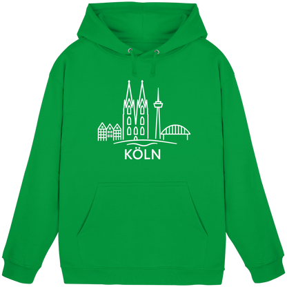 Köln Skyline (großer Druck auf der Brust) - Basic Unisex Hoodie