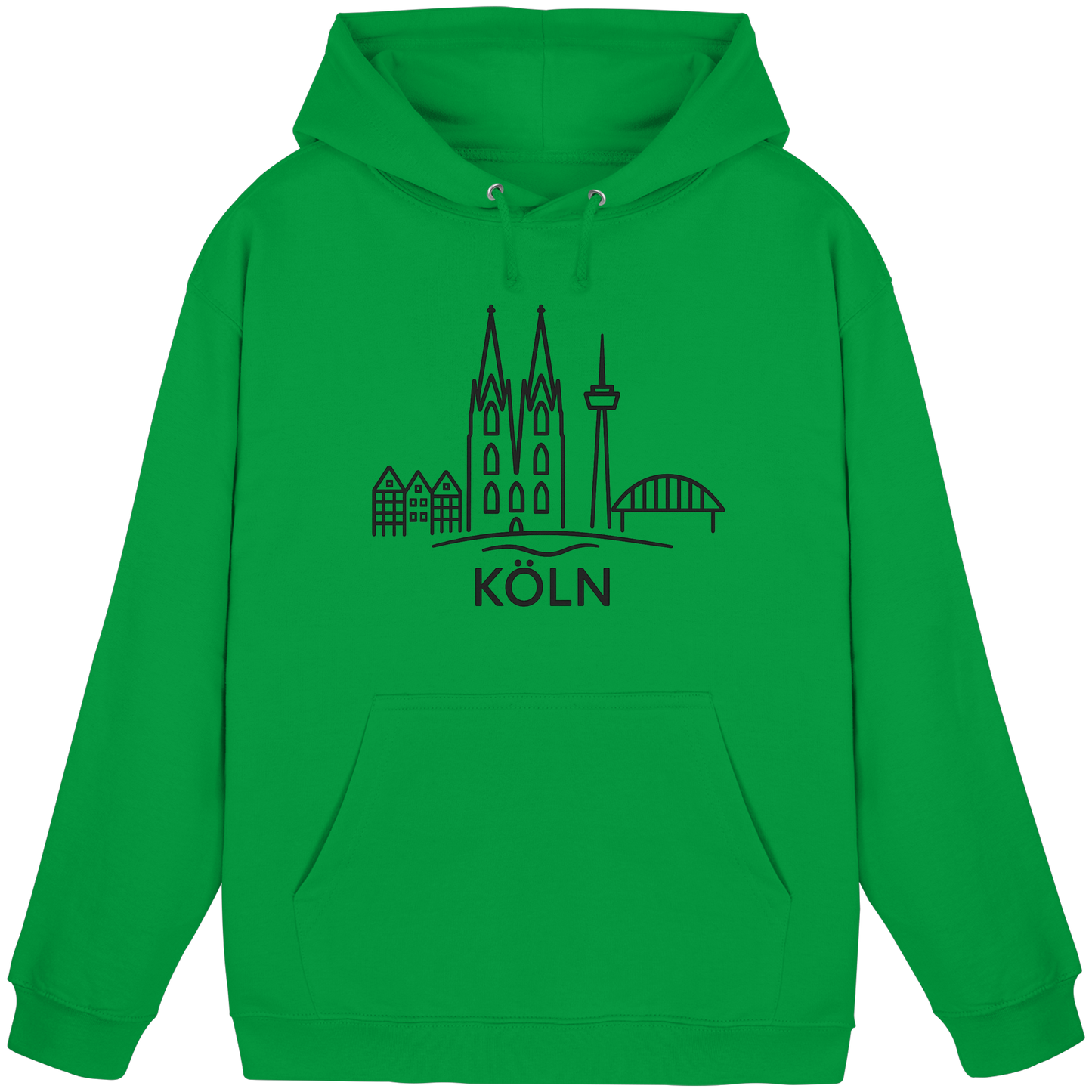 Köln Skyline (großer Druck auf der Brust) - Basic Unisex Hoodie