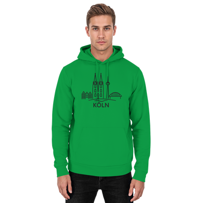Köln Skyline (großer Druck auf der Brust) - Basic Unisex Hoodie