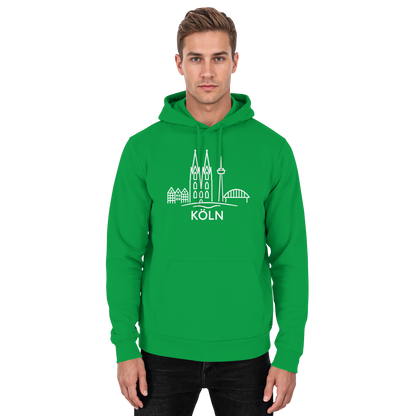 Köln Skyline (großer Druck auf der Brust) - Basic Unisex Hoodie