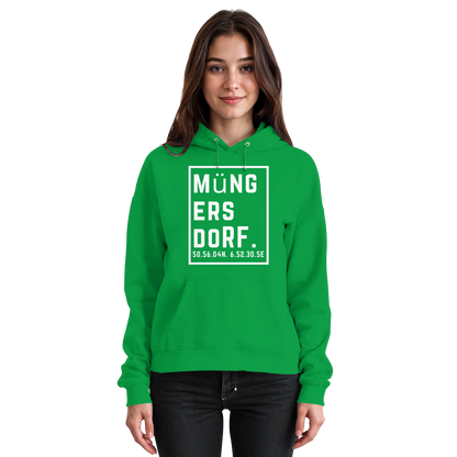 Müngersdorf Koordinaten (großer Druck auf der Brust) - Basic Unisex Hoodie