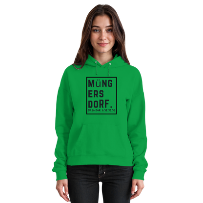 Müngersdorf Koordinaten (großer Druck auf der Brust) - Basic Unisex Hoodie