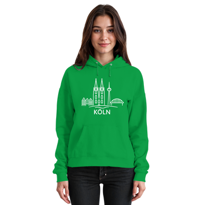 Köln Skyline (großer Druck auf der Brust) - Basic Unisex Hoodie
