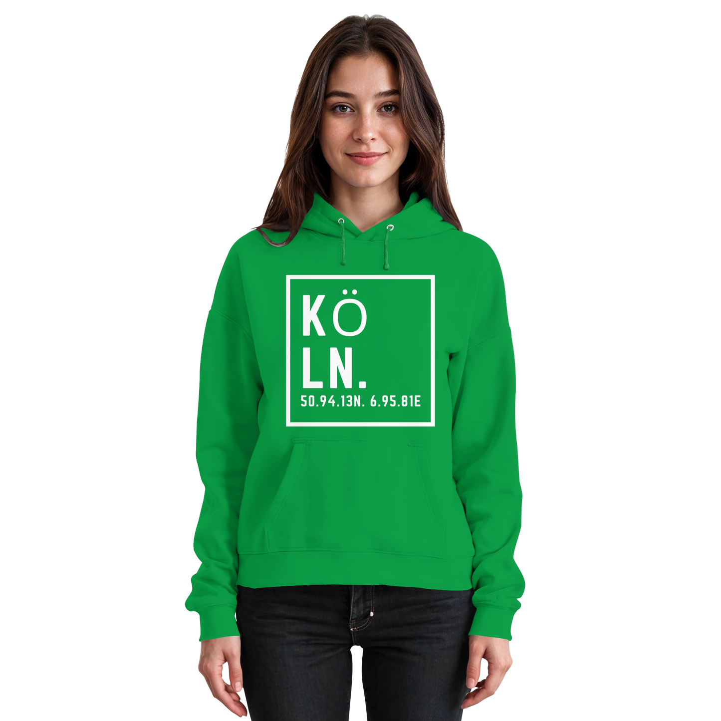 Köln Koordinaten (großer Druck auf der Brust) - Basic Unisex Hoodie