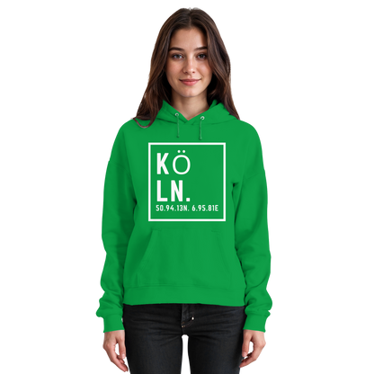 Köln Koordinaten (großer Druck auf der Brust) - Basic Unisex Hoodie