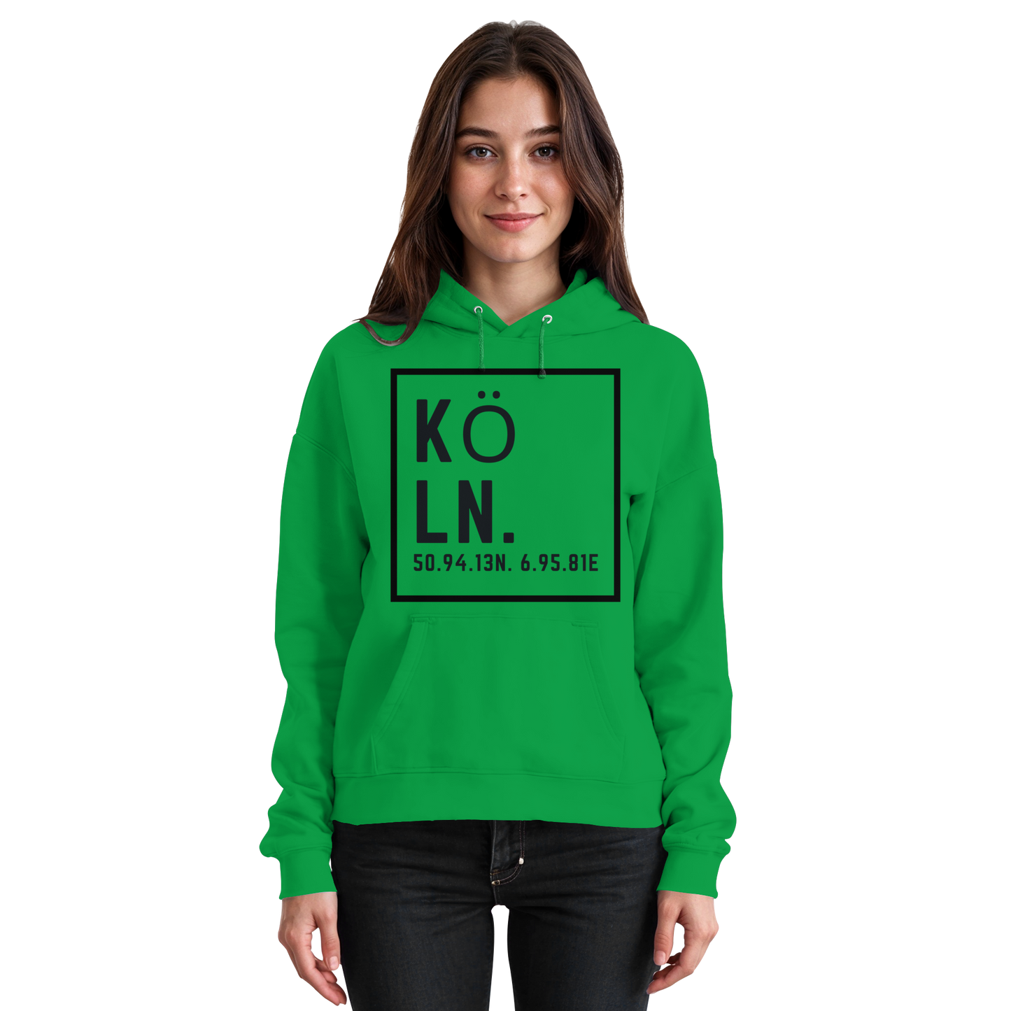 Köln Koordinaten (großer Druck auf der Brust) - Basic Unisex Hoodie