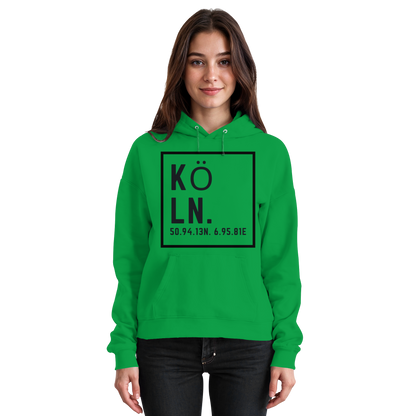 Köln Koordinaten (großer Druck auf der Brust) - Basic Unisex Hoodie