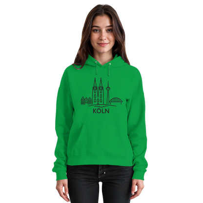 Köln Skyline (großer Druck auf der Brust) - Basic Unisex Hoodie