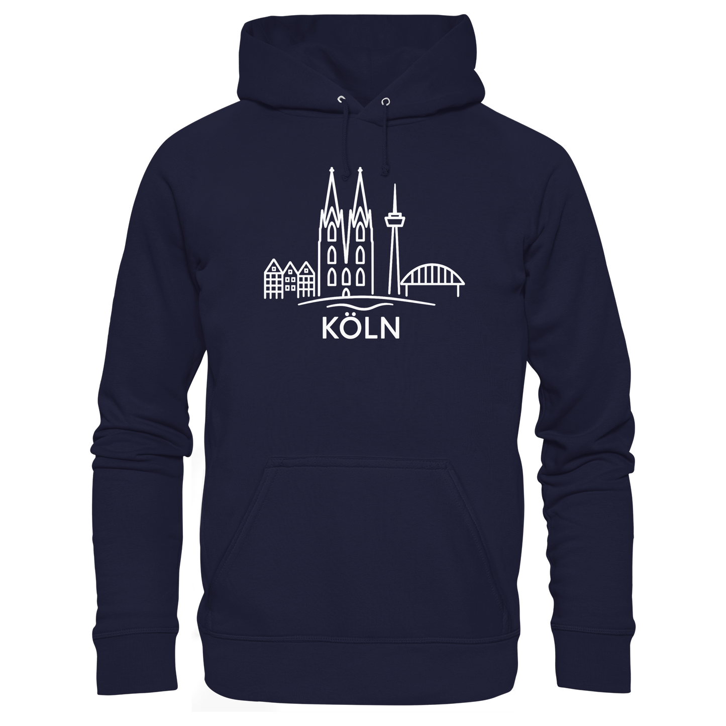 Köln Skyline (großer Druck auf der Brust) - Basic Unisex Hoodie