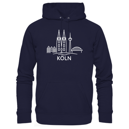 Köln Skyline (großer Druck auf der Brust) - Basic Unisex Hoodie