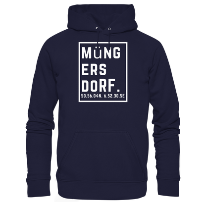 Müngersdorf Koordinaten (großer Druck auf der Brust) - Basic Unisex Hoodie