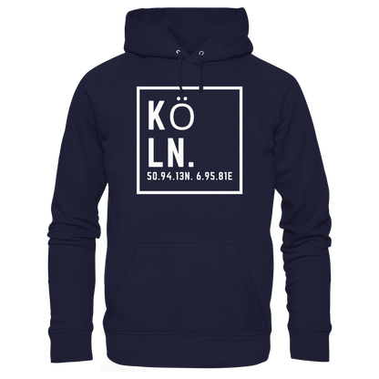 Köln Koordinaten (großer Druck auf der Brust) - Basic Unisex Hoodie