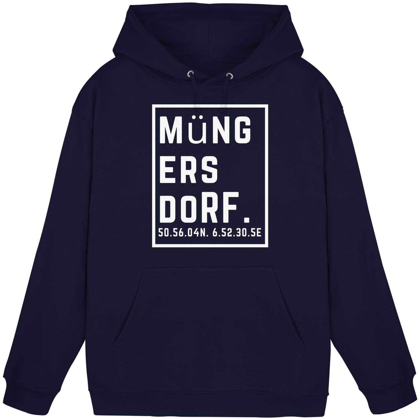 Müngersdorf Koordinaten (großer Druck auf der Brust) - Basic Unisex Hoodie